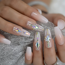 Load image into Gallery viewer, &quot;Natural French Stiletto&quot; Style Long Nails &quot;Natural Glam&quot;
