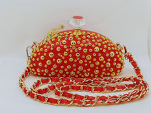 Load image into Gallery viewer, &quot;RED GOLD STUDDED &quot; purse Clutch

