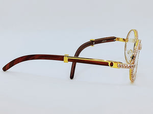 "Bust Down " Quavo's Frames (Brown Wood) glasses for (Men & women) Sunglasses
