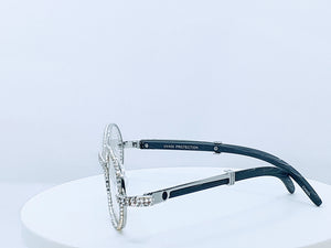"Bust Down" Quavo Frames "Sliver"( Black Wood) glasses (for Men & Women) Sunglasses