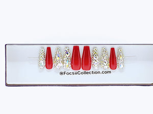 "Stay Ready" Press on Nails (Ballerina shaped)