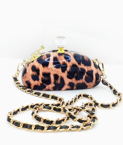 Focsii " Brown Leopard" "Glam Clutch " purse Clutch
