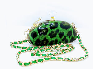 Focsii Glam Clutch "Green Leopard "