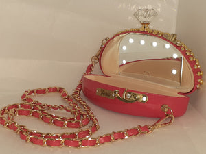"RED GOLD STUDDED " purse Clutch