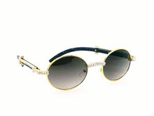 Load image into Gallery viewer, &quot;Low Key&quot; (Black Smoke lens/Gold/ Black Wood) Sunglasses (Men &amp; women)
