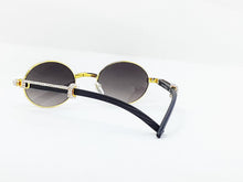 Load image into Gallery viewer, &quot;Low Key&quot; (Black Smoke lens/Gold/ Black Wood) Sunglasses (Men &amp; women)
