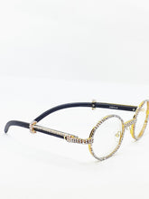 Load image into Gallery viewer, &quot;Cash Out&quot; &quot;Extreme Bust Down Frames&quot; (Clear /Gold /Black wood) (for Men &amp;women)
