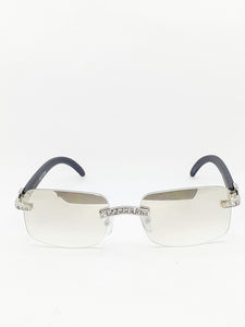 "Buffed UP" Large (clear tented lens/Sliver and Black) (for Men &women)