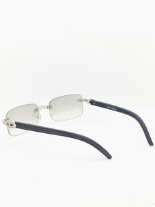 "Buffed UP" Large (clear tented lens/Sliver and Black) (for Men &women)