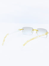 Load image into Gallery viewer, &quot;Buffed UP&quot; Large (Clear lens/Gold and Marble) (for Men &amp;women)
