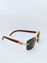 Load image into Gallery viewer, &quot;BIG STEPPA&quot; Large (Gold /Black Lens and Brown wood)(for Men &amp;women)
