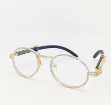 Load image into Gallery viewer, &quot;Old School&quot; 90&#39;s Retro (Bridge Nose) glasses Gold/Black wood (for Men &amp;women)
