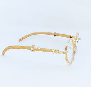 "Old School" 90's (Bridge Nose) glasses Sand Brown/Gold (for Men &women)