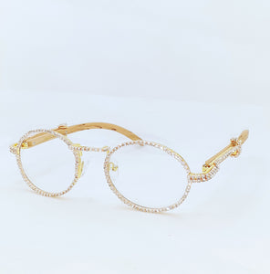 "Old School" 90's (Bridge Nose) glasses Sand Brown/Gold (for Men &women)