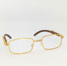 Load image into Gallery viewer, &quot;Sophisticated&quot; Gold Rim /Brown wood (for Men &amp;women)
