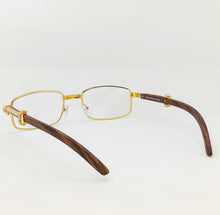 Load image into Gallery viewer, &quot;Sophisticated&quot; Gold Rim /Brown wood (for Men &amp;women)
