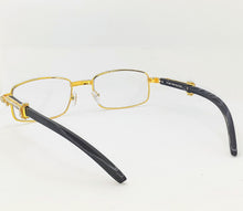 Load image into Gallery viewer, &quot;Sophisticated&quot; Gold Rim / Black wood glasses (for Men &amp;women)
