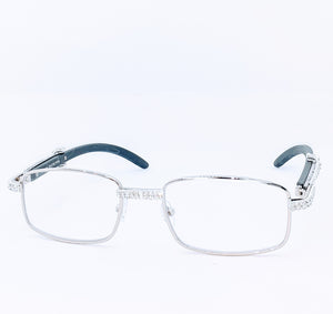 "Sophisticated" Sliver Rim /Black wood (for Men &women)