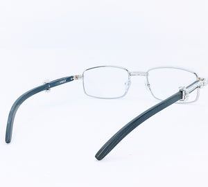 "Sophisticated" Sliver Rim /Black wood (for Men &women)