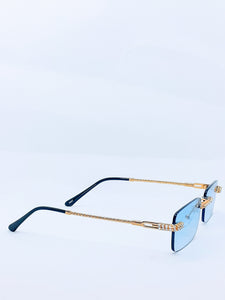 "HITTIN" (Blue tented/Gold) Sunglasses (for Men &women)