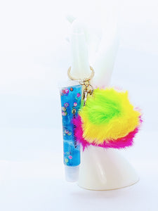 "Blueberry Rainbow Punch" with glitter Lipgloss/Keychains