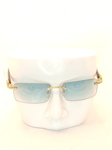 "Saucey" Light Teal Green lens Gold/Black arms (Men &woman)