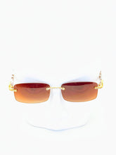 Load image into Gallery viewer, &quot;Levels&quot; Brown Lens Gold/ Black Marble arms (Men &amp;Women)
