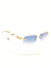 Load image into Gallery viewer, &quot;Levels&quot; Blue lens Gold/Black Marble arms (Men &amp;women)
