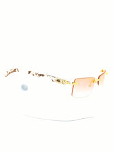 Load image into Gallery viewer, &quot;Levels&quot; Peach/ Tan lens Gold/ Black Marble arms
