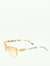 Load image into Gallery viewer, &quot;Levels&quot; Peach/ Tan lens Gold/ Black Marble arms

