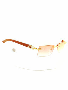 "Saucey" Peach/Tan Gold/Brown wood (Men &women)