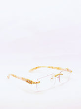 Load image into Gallery viewer, &quot;Creme&quot; Classic Clear lens Gold/Cream Sand Marble (Men &amp;women)

