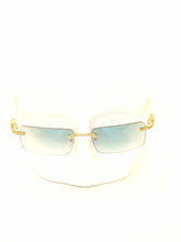 Load image into Gallery viewer, &quot;Creme&quot; Light Green lens Gold/ Cream Sand Marble arms (Men &amp;women)
