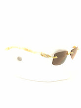 Load image into Gallery viewer, &quot;Creme&quot; Black lens Gold/Cream Sand Marble (Men &amp;women)
