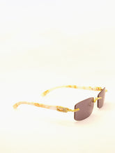 Load image into Gallery viewer, &quot;Creme&quot; Black lens Gold/Cream Sand Marble (Men &amp;women)
