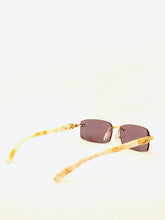 Load image into Gallery viewer, &quot;Creme&quot; Black lens Gold/Cream Sand Marble (Men &amp;women)
