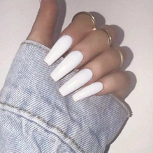 Load image into Gallery viewer, EUROPEAN STYLE Nails &quot;White Out&quot; Long&quot;
