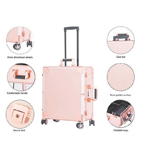 "Vanity Cases "without  legs with wheels "Gold"