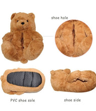 Load image into Gallery viewer, &quot;Plush Teddy Bear&quot; Slippers Shoes (Orange)(One Size fit All)
