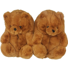 Load image into Gallery viewer, &quot;Plush Teddy Bear&quot; Slippers Shoes (Light Brown)(One Size fit All)

