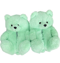 Load image into Gallery viewer, &quot;Plush Teddy Bear&quot; Slippers Shoes (Mint Light Green)(One Size fit All)
