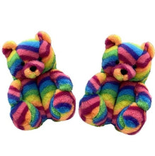 Load image into Gallery viewer, &quot;Plush Teddy Bear&quot; Shoes (Bright Rainbow)(One Size fit All)
