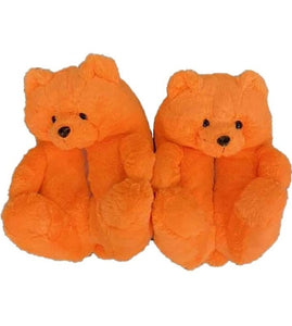"Plush Teddy Bear" Slippers Shoes (Orange)(One Size fit All)
